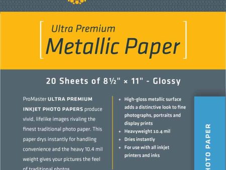 Promaster Silver Metallic Paper 8.5x11 | 20 Sheets Hot on Sale